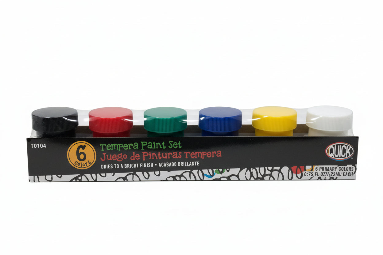 Tempera Paint Set | Acabado Brillante | 6 Colors