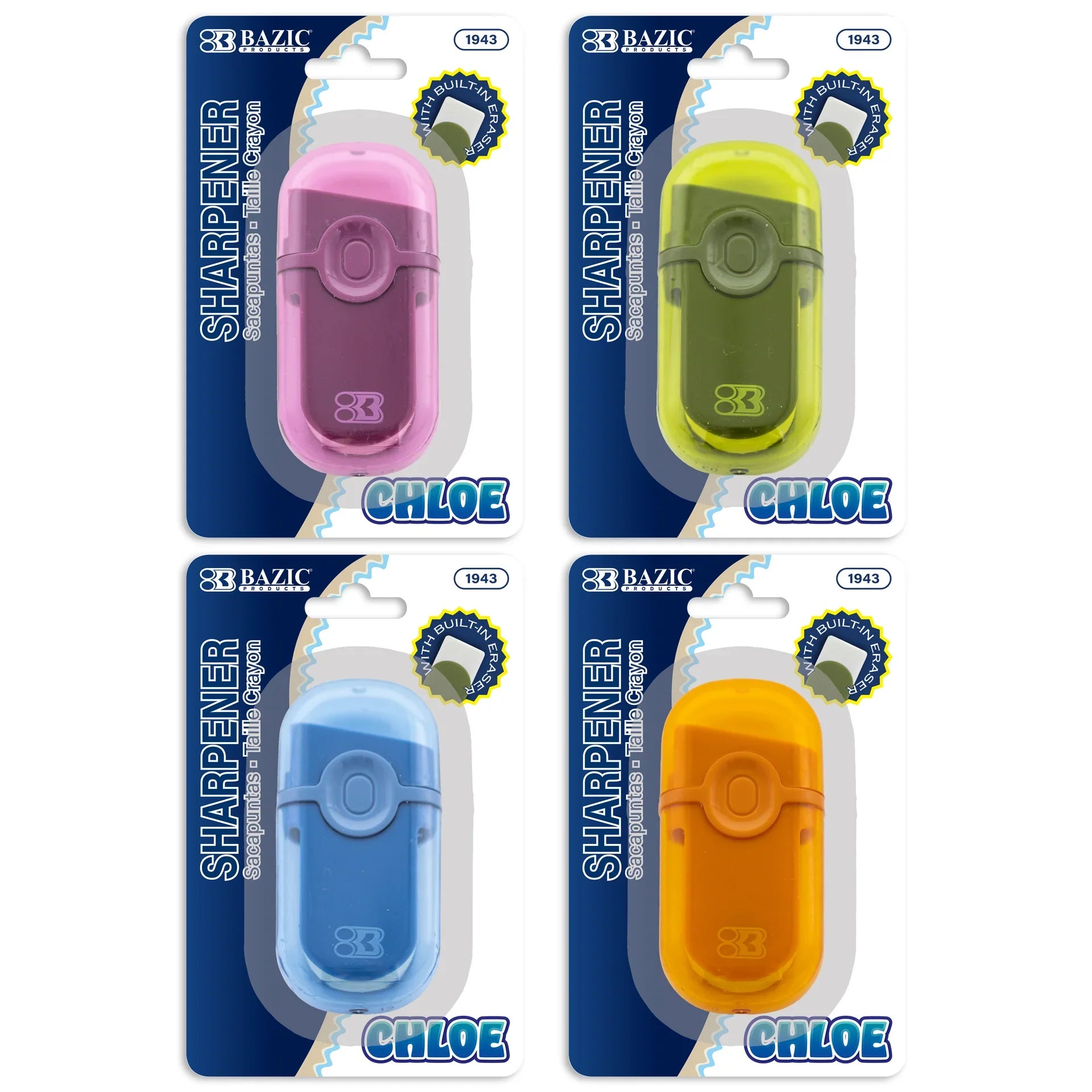 BAZIC Chloe Sharpener + Eraser