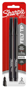 Sharpie Felt Tip Pens Fine Point Black Pkg. 2