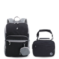 Junior Backpack With Lunch Box For School | Black