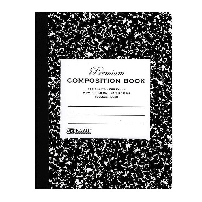 Libreta Negra Marble Composition 200 PG